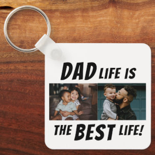 Porte-clés Papa Life est la meilleure vie 2 Photos Père