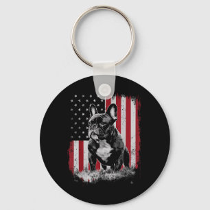 Porte-clés Papa Maman de Bouledogue Français Amérique 4 juill
