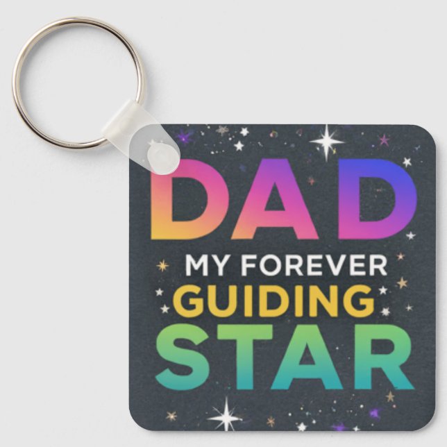 Porte-clés Papa : Mon étoile de guide pour toujours (Recto)