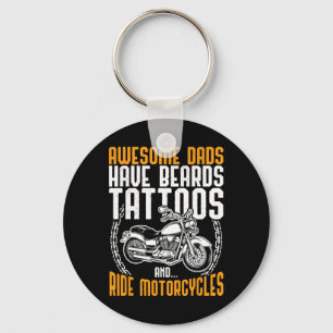 Porte-clés Papa Moto Fête des pères Cadeau Drôle tatouage