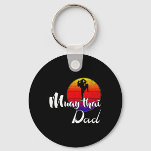 Porte-clés Papa Muay Thai Vintage Rétro Coucher de soleil Drô