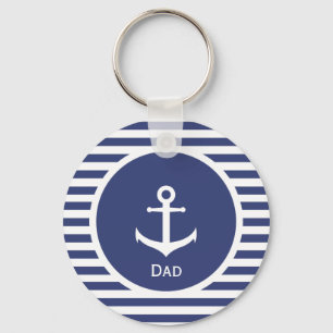 Porte-clés Papa Nautique Bleu et Blanc
