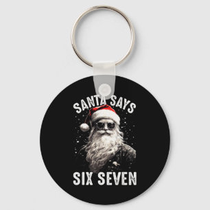 Porte-clés Papa Noël drôle dit six sept chemises de Noël garç