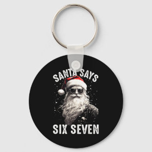 Porte-clés Papa Noël drôle dit six sept chemises de Noël garç