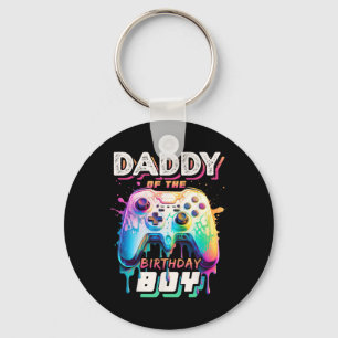 Porte-clés Papa Of Anniversaire Garçon Matching Vidéo Jeu Bir