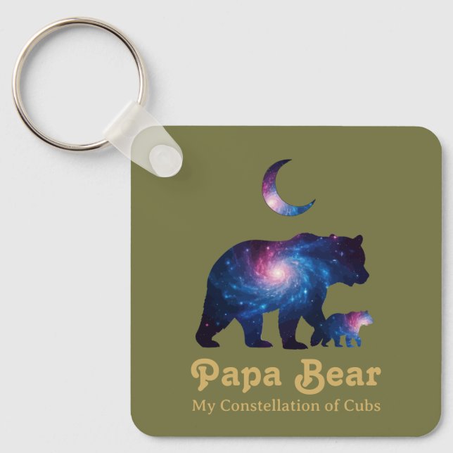 Porte-clés Papa Ours Cosmique & Ourson (Recto)