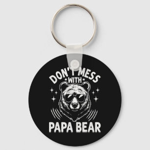 Porte-clés Papa ours drôle ne plaisante pas avec papa ours dr