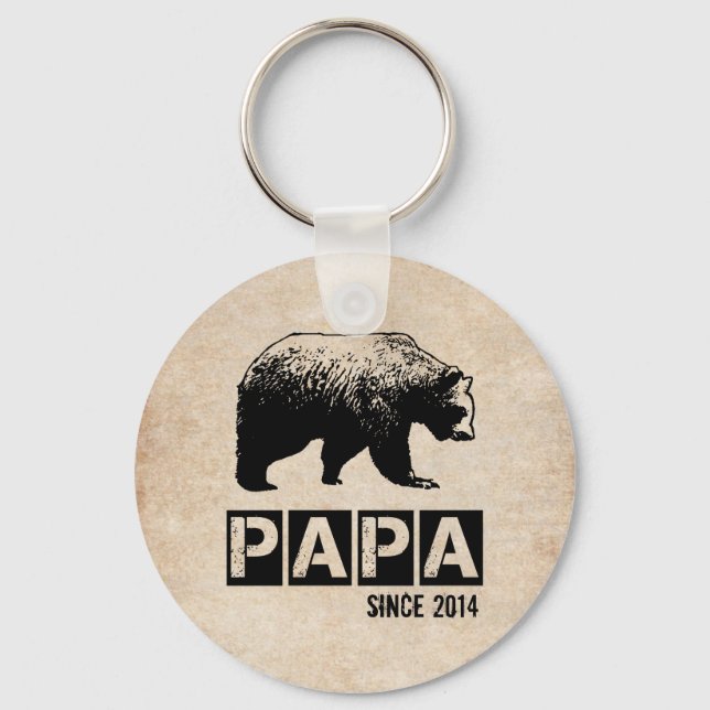 Porte-clés Papa Ours Grunge Année de Paternité (Recto)