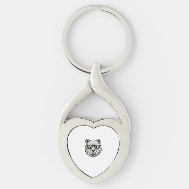 Porte-clés Papa ours Lunettes de soleil Ours Tête Vector Desi (Devant)