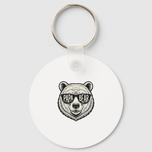 Porte-clés Papa ours Lunettes de soleil Ours Tête Vector Desi (Recto)