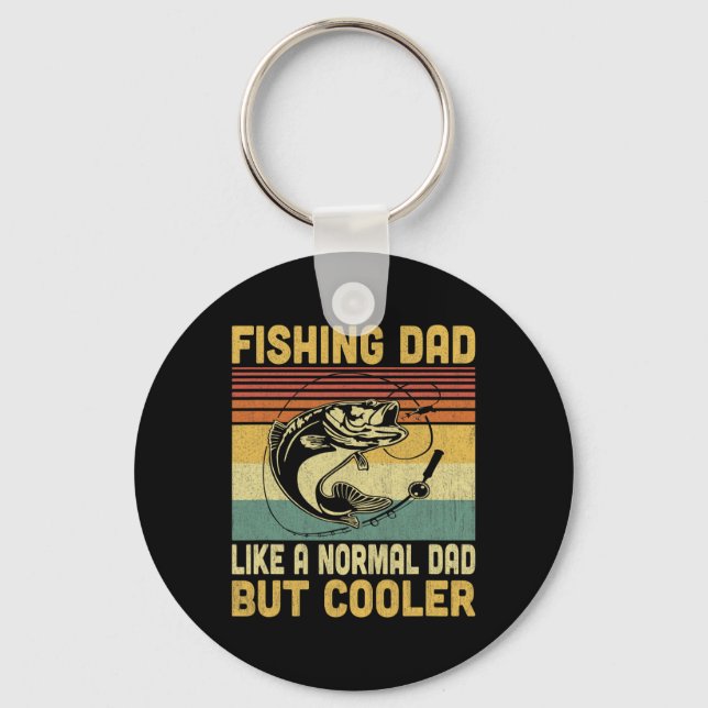 Porte-clés Papa Pêcheur Comme Un Papa Normal Mais Plus Cool D (Recto)