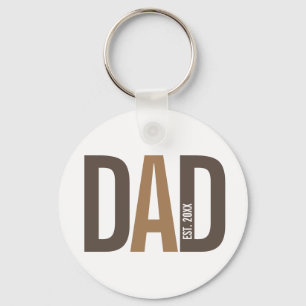 Porte-clés Papa personnalisé Brown moderne établi