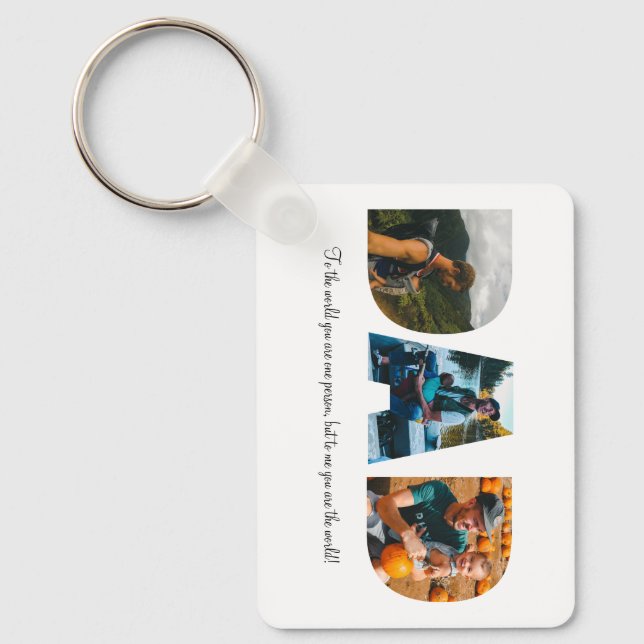 Porte-clés Papa Photo Collage Porte - clé pour Fête des pères (Recto)