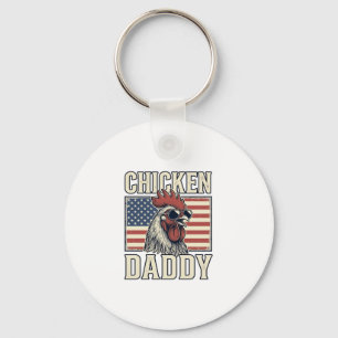 Porte-clés Papa Poule Coq Vintage Patriotique