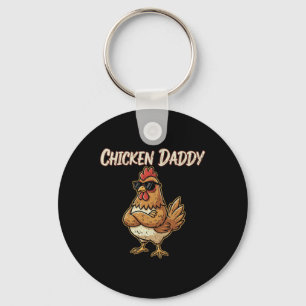 Porte-clés Papa Poule Éleveur de Volailles Vintage Drôle de F