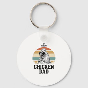 Porte-clés Papa Poule Vintage Sunset Drôle Amateur de Poule S