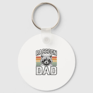 Porte-clés Papa Raton Laveur Gravure Vintage Design Vectoriel