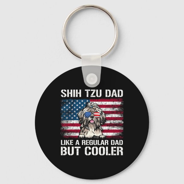 Porte-clés Papa Shih Tzu comme un papa normal mais plus cool  (Recto)