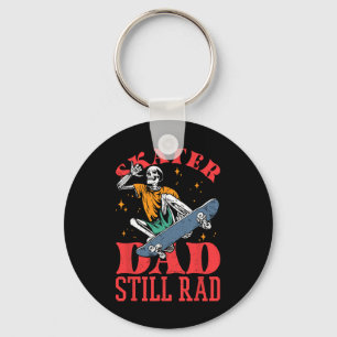 Porte-clés Papa skateur toujours radical squelette skate Fête