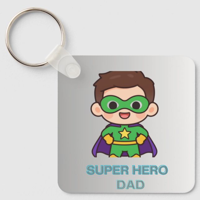 Porte-clés Papa Super Héros (Recto)