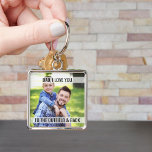 Porte-clés Papa t'aime à l'extérieur et la photo arrière<br><div class="desc">Porte - clé photo avec texte entièrement modifiable et votre propre photo. La formulation actuelle dit "papa je t'aime à l'extérieur et au fond" - parfait pour un papa de baseball! mais vous pouvez garder ou modifier ceci comme vous le souhaitez. Le design est écrit dans la typographie moderne et...</div>
