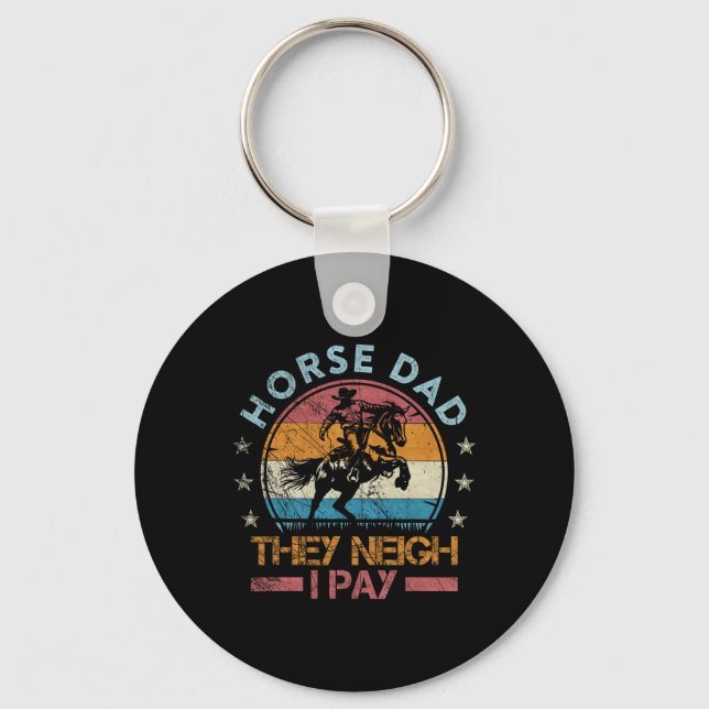 Porte-clés Papa vintage Retro Cheval (Recto)