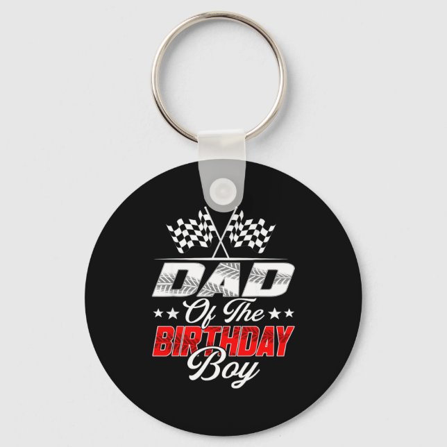 Porte-clés Papa Voiture De Course Du Garçon D'anniversaire Fa (Recto)