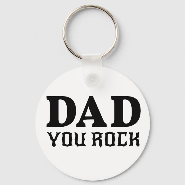 Porte-clés Papa you rock, design de texte pour le jour du pèr (Recto)