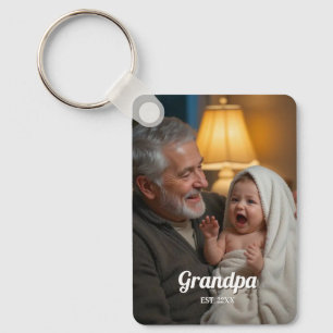 Porte-clés Papapa Minimaliste EST Photo Personnalisée