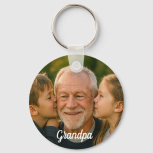 Porte-clés Papapa minimaliste photo personnalisée