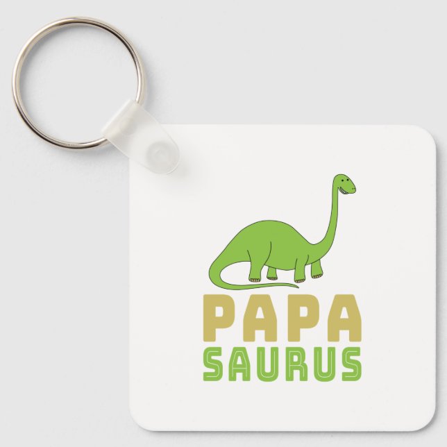 Porte-clés Papasaurus Dinosaur Brontosaurus Fête des pères (Recto)
