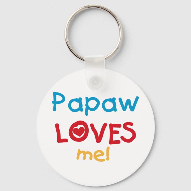 Porte-clés Papaw Loves Me T-shirts et cadeaux (Recto)