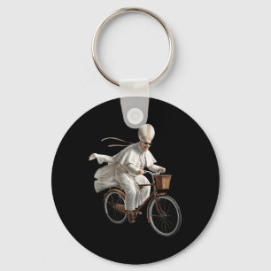 Porte-clés Pape à vélo bicyclette Église catholique Bible Écr