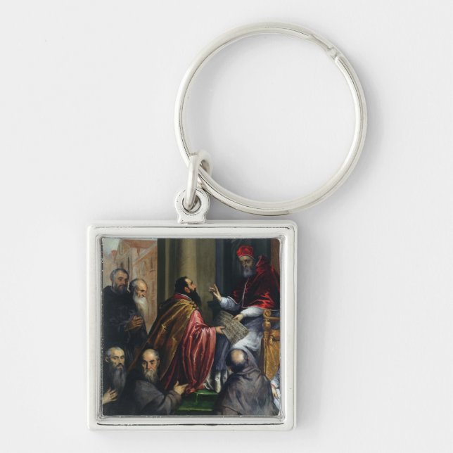 Porte-clés Pape Paul IV remettant un statut (Devant)