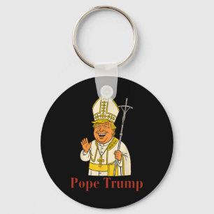 Porte-clés Pape Trump Drôle Trump Vatican Chrétien Rétro Chu