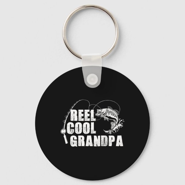 Porte-clés Papi super cool - Cadeau de pêche pour papa ou gra (Recto)
