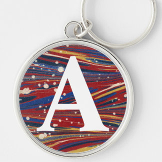 Porte-clés Papier marbré victorien personnalisé initial