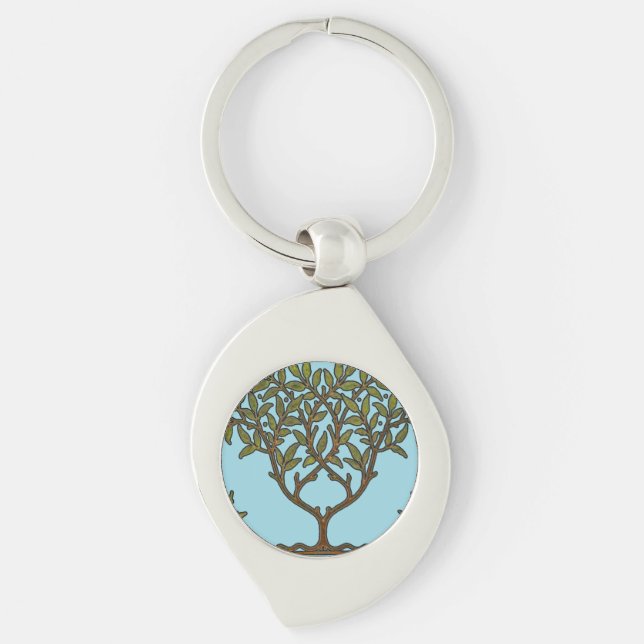Porte-clés Papier peint frise d'arbre de William Morris (Devant)