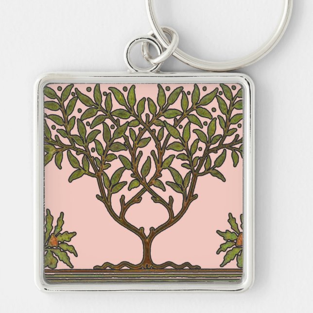 Porte-clés Papier peint frise d'arbre de William Morris (Devant)