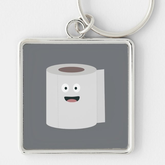 Porte-clés Papier toilette avec visage (Devant)