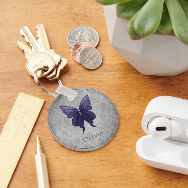 Porte-clés Papillon à bijoux pourpre (Bureau)