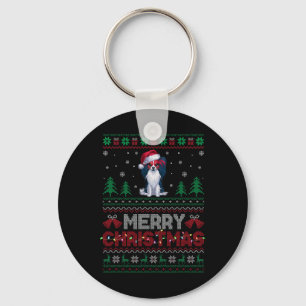 Porte-clés Papillon Amoureux de les chiens Santa Hat Arbre de