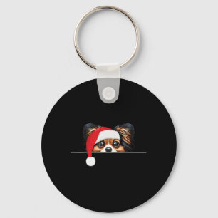 Porte-clés Papillon Amoureux des chiens Funny Santa Hat Noël