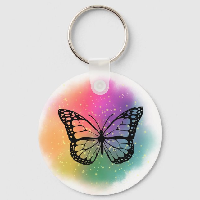 Porte-clés Papillon aquarelle (Recto)