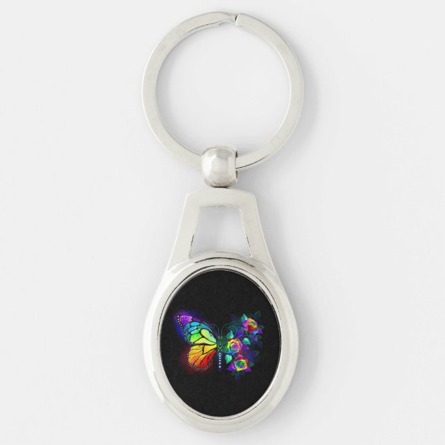 Porte-clés Papillon arc-en-ciel (Devant)