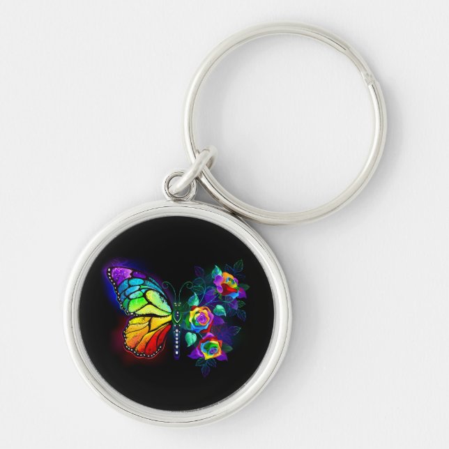Porte-clés Papillon arc-en-ciel (Devant)