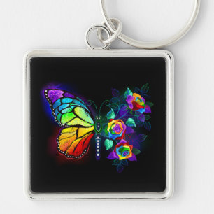 Porte-clés Papillon arc-en-ciel