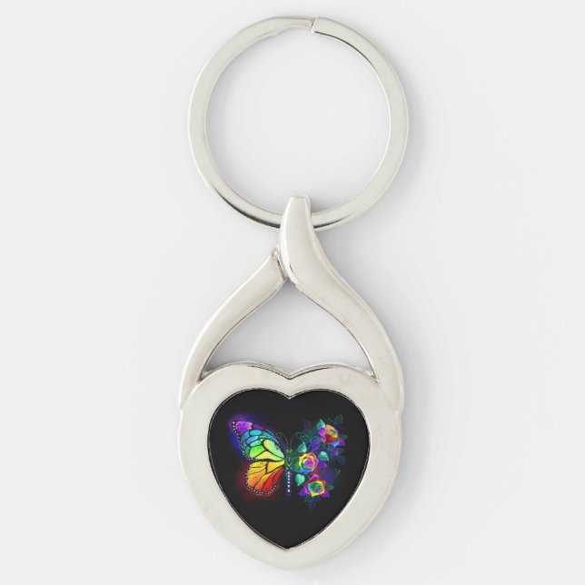Porte-clés Papillon arc-en-ciel (Devant)
