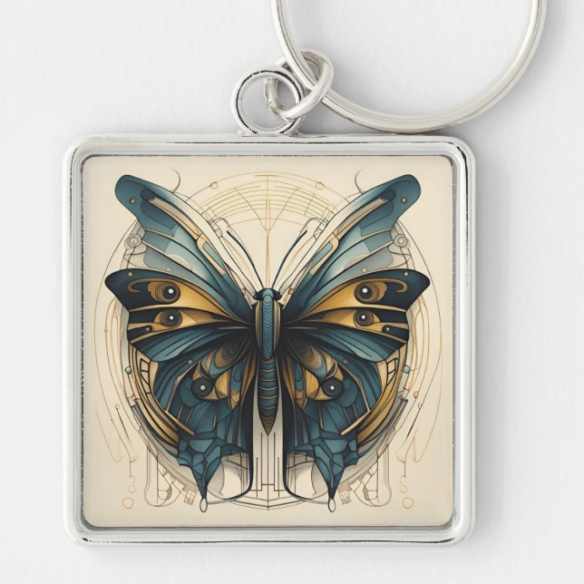 Porte-clés papillon Art déco (Devant)