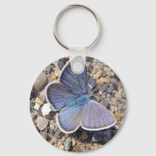 Porte-clés Papillon bleu clair
